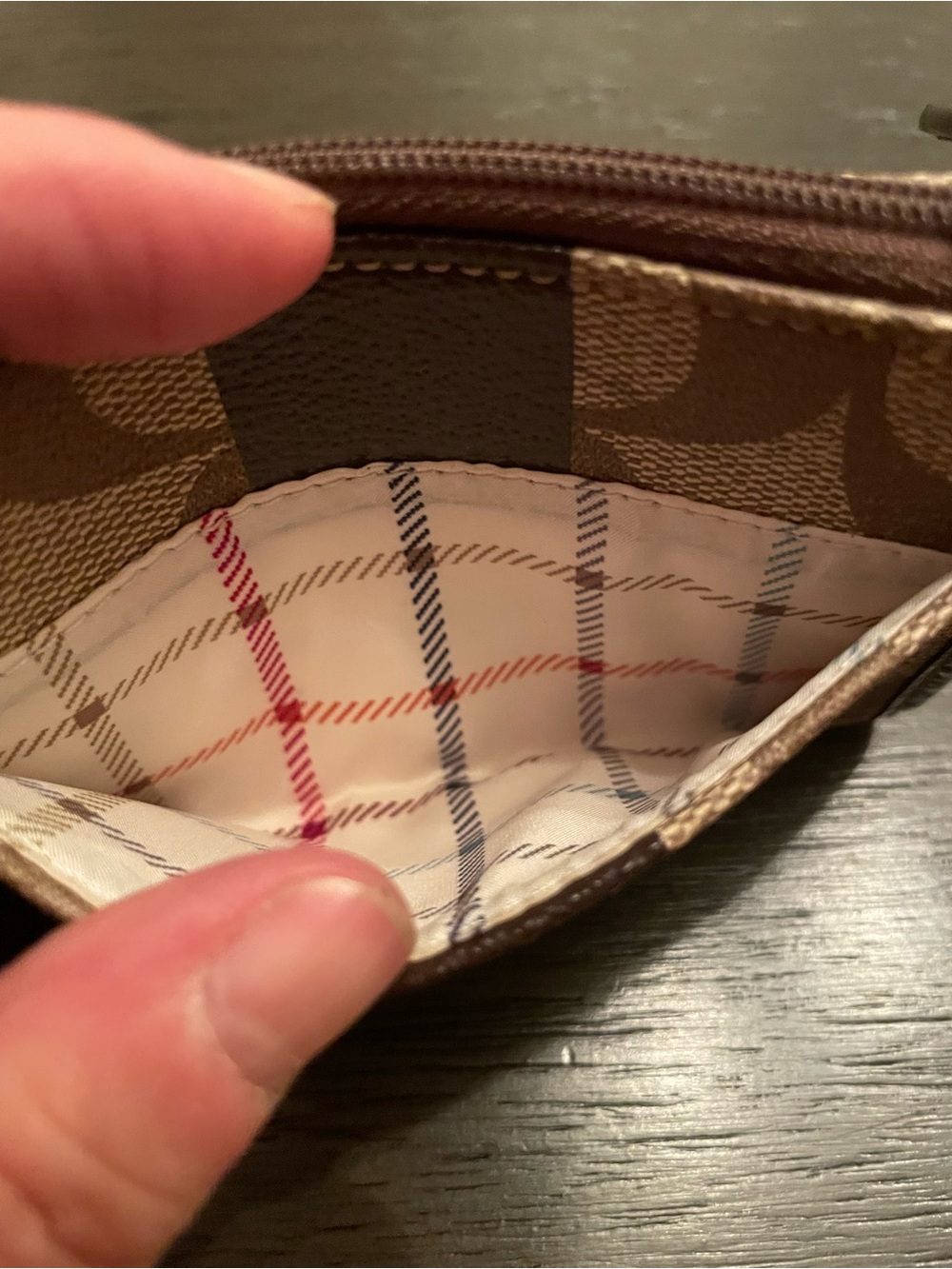 Coach Mini ID Card Case with tattersal - Picture 3 of 4